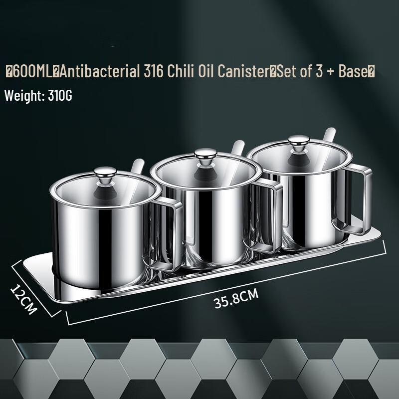 Sanhe 316 Stainless Steel Moisture-Proof Seasoning Jars with Spoons