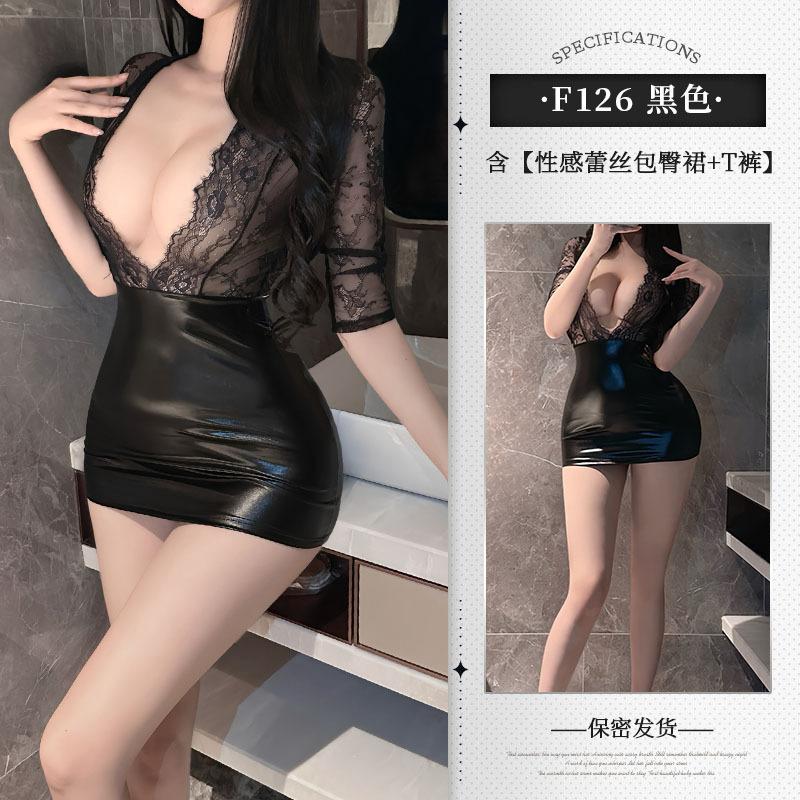 Large size fat M sexy underwear hip skirt sexy free secretary uniform temptation small chest pajamas pure desire