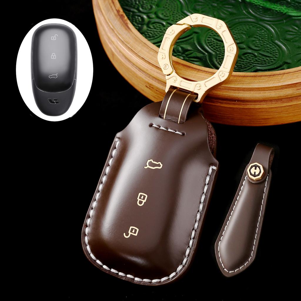 Die neue Autoschlüsselhülle ist geeignet für 2021 idealer einseitiger Herren-High-End-Leder-Geschenkbox-Satz.