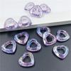 Fashion Transparent DIY Jewelry Accessories Creative Aurora UV Plated Earrings Making Vertical Hole Beads Hollow Magic Color Heart 5pcs