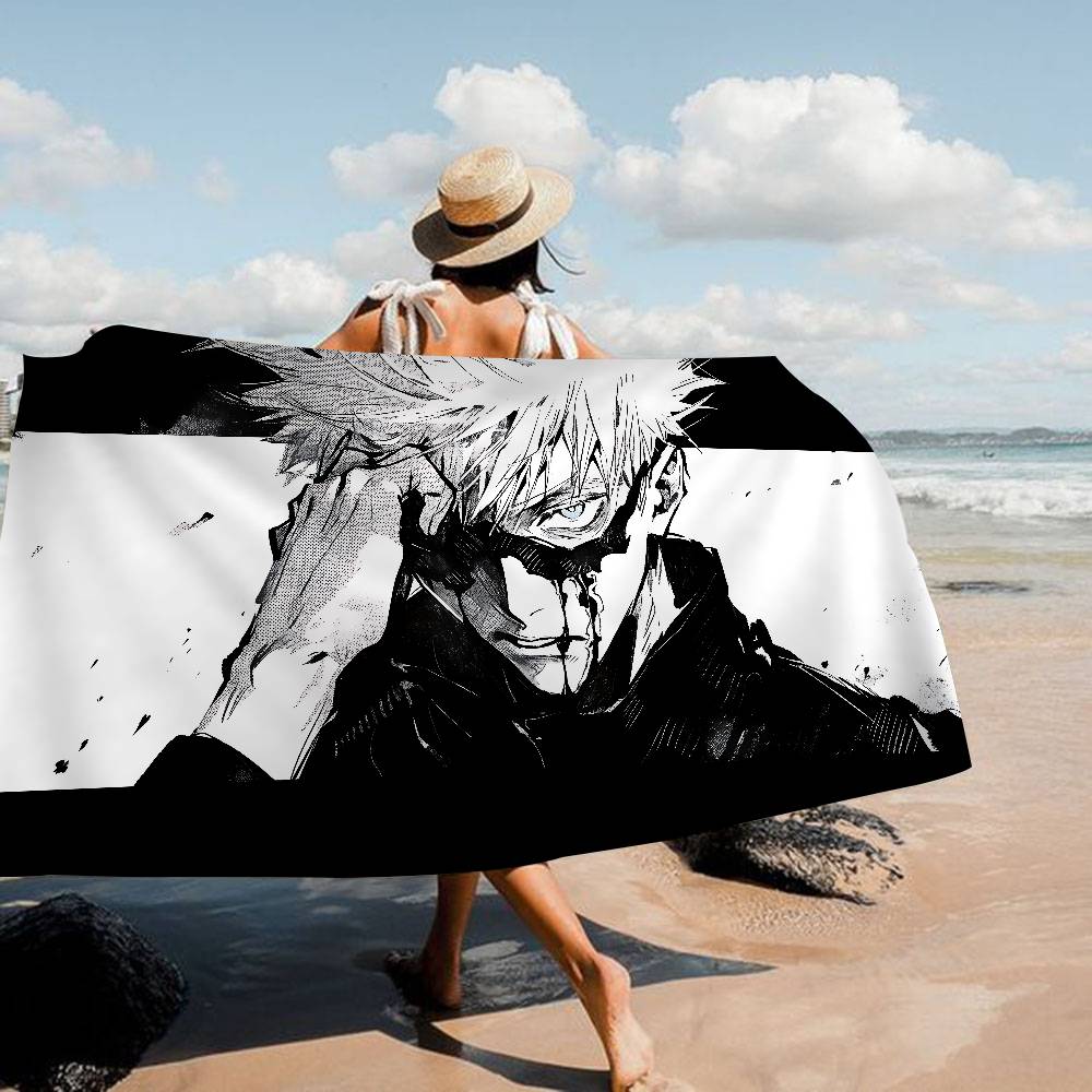 S-Satoru-Gojo Confident-Supernatural Microfiber Blanket Quick Drying Beach Towels Oversized Printing Super Pool Towel Blanket