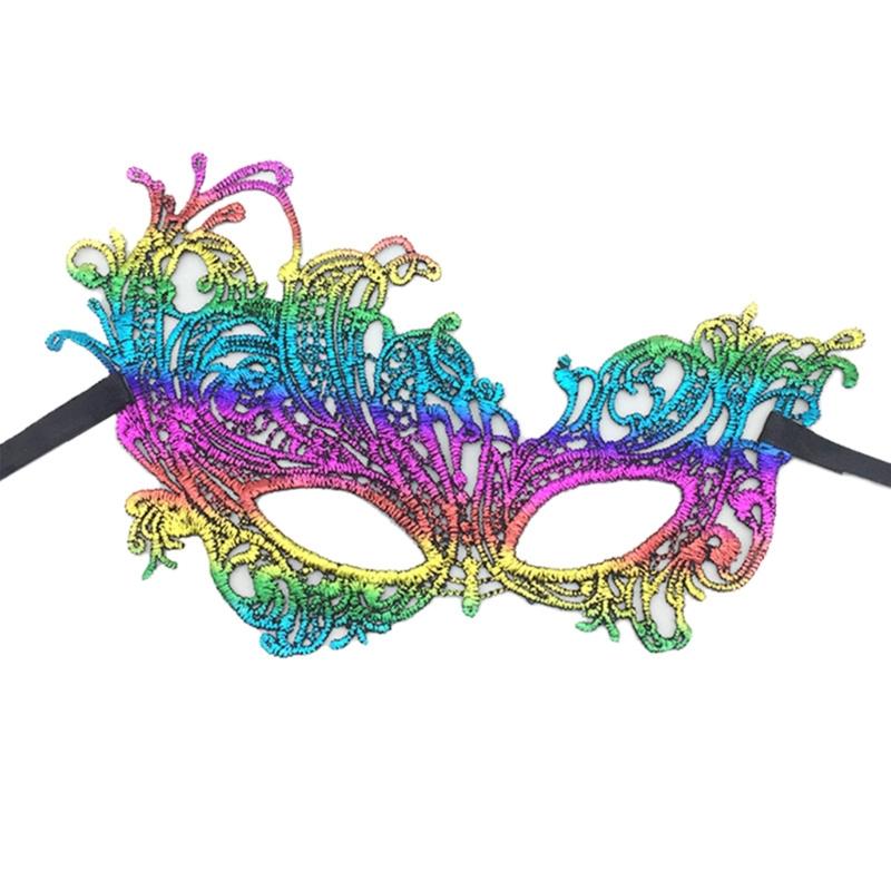 2x Halloween Party Mask for Women Men Masquerade Mask Half Face Mask Evening Prom Mask Lace Eye Mask Mardi Gras Mask-Ins
