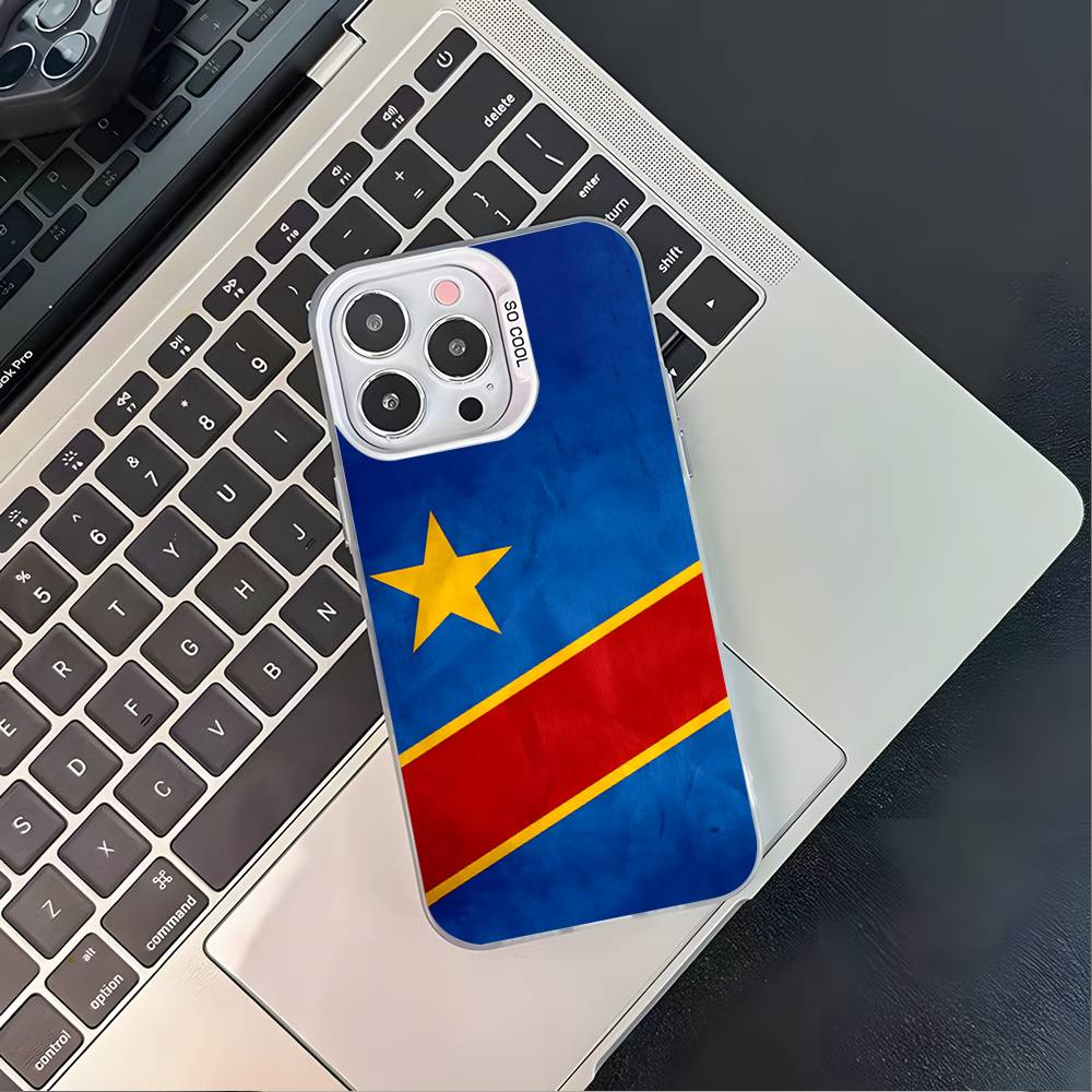 

Democratic Republic Congo Flag For iPhone 17,16,15,14,13,12,11,Mini,Pro,E,SE4,XS,MAX White Shockproof Candy Matte Cover iPhone11