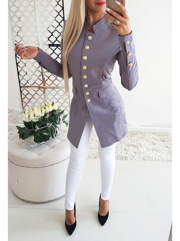 European American Slim-Fit Long-Sleeve Blazer Jacket