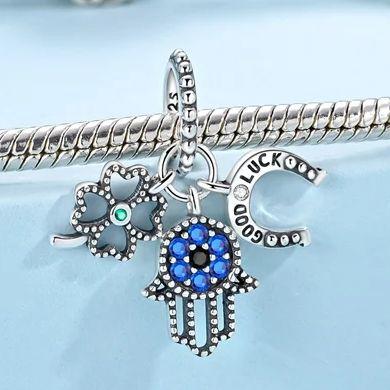 Dangle Charm Copper Palm Shamrock Horseshoe Authentic Zircon Pendant Compatible With Bracelets Necklaces Diy Fashion Jewellery