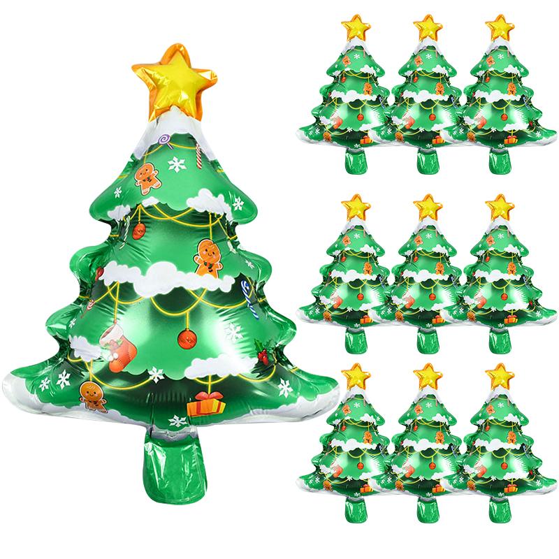 15/5PCS Santa Claus Foil Balloons Mini Christmas Tree Gingerbread Man Balloon 2026 Xmas New Year Holiday Decoration Kids Favors