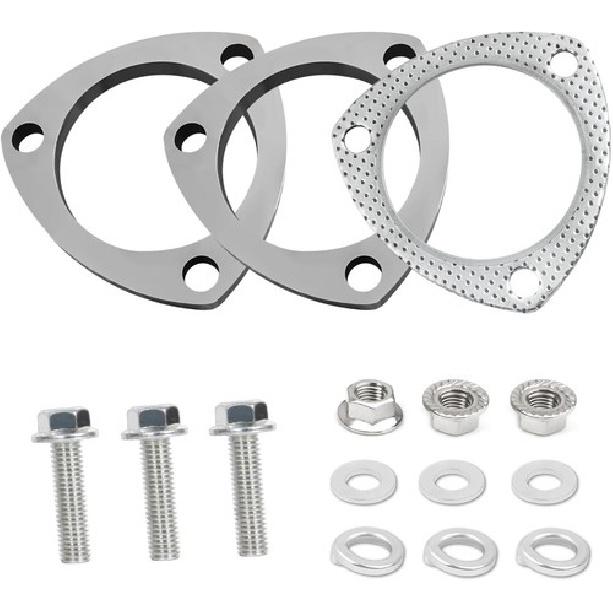 3" Exhaust Flange Gasket with 3 Exhaust Bolts Tool Set, Stainless Steel -3"
