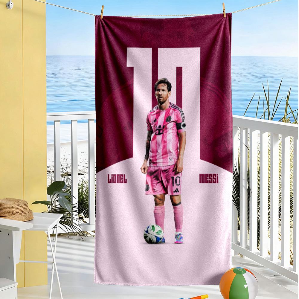 Football Messi Beach Towel Super Soft Microfiber Quickdry Fabric Comfortable Lightweight