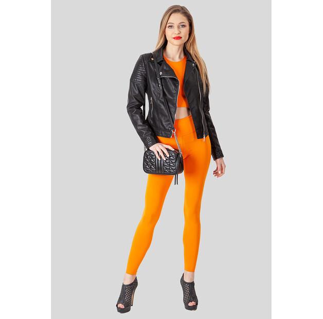 Perso Faux Leather Jacket with Zipper