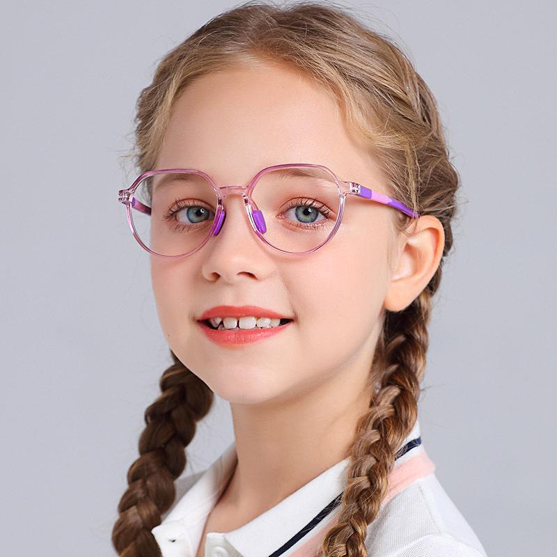 Children's Anti-Blue Light Polygon Glasses, No Prescription, TR90 Frame.