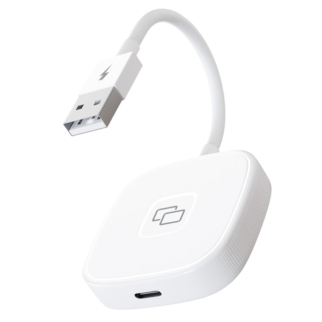 Wired Carplay Mirroring Dongle Smooth Play Smart Adaptive Plug and Play for IOS Devices Carplay Mirroring (Square)