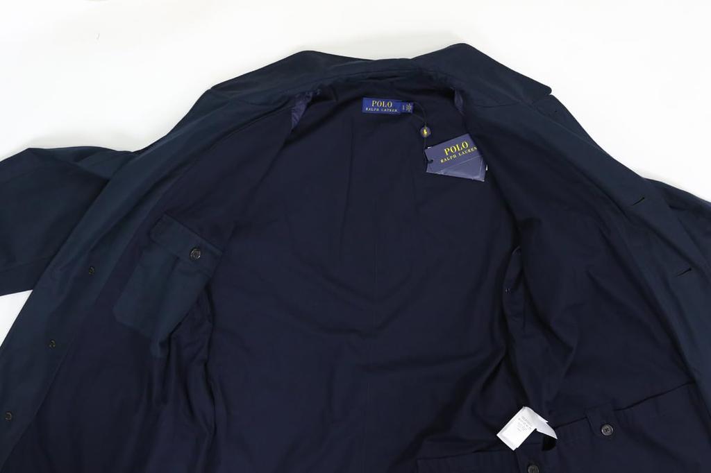 POLO RALPH LAUREN Men’s Twill Belted Coat, Navy, Size L, Classic Belted Outerwear Jacket (01010008)