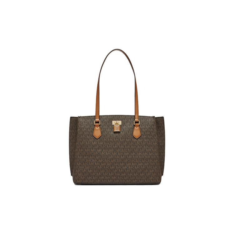 New MICHAEL KORS MK Ruby Artificial Leather Tote Bag, Shopping Bag, Handbag, Shoulder Bag Women's Camel 30S3GR0T3B-252