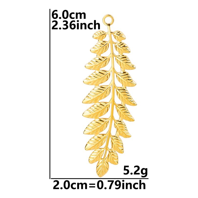 6pcs Gold Color Stainless Steel Charms For Jewelry Making Supplies Plant Leaf Flower Pendant Charm Cherry Pepper Sunflower Charm