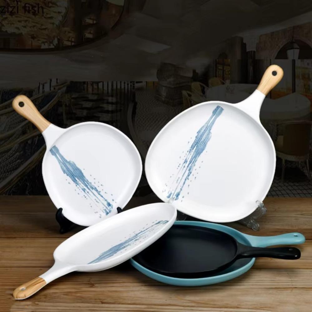 

with Handle Western Food Plate Melamine Steak Plates Fruit Snack Tray Sushi Dish Hotel Style 9