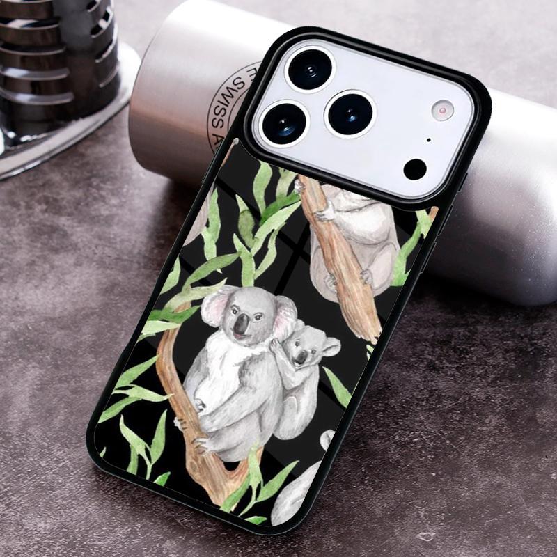 Koala and Eucalyptus Bumper Phone Case for iPhone 17 16 15 Pro Max Air 14 13 12 11 Plus Shockproof Cover