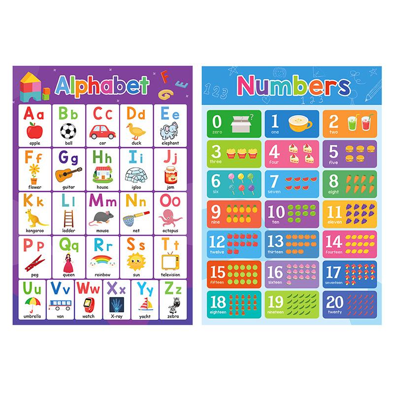 1 Set Classroom Decor 18 Themes Kid English A3 Big Cards Abc Letter/Animal/Numbers/Weather Learning Chart Kindergarten Supplies
