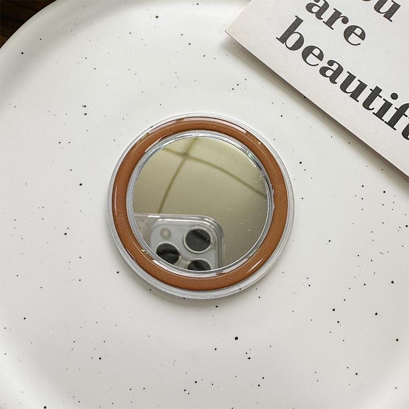 Magsafe Solid Color Magnetic Suction Transparent Mobile Phone Airbag Bracket Base Diy Mirror Portable Makeup Mirror Simple Refrigerator Sticker