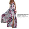 V-neck Waist Tight Split Hem Lady Dress Floral Print Sleeveless Sling Beach Holiday