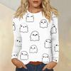 Women's Daily Casual Long-sleeved Printed O-neck Top