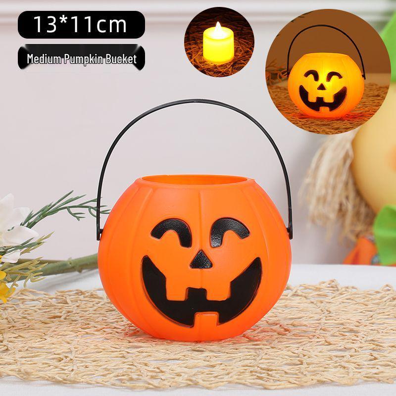 Children's Halloween Pumpkin Lantern Candy Basket - Trick-or-Treat Toy & Decoration