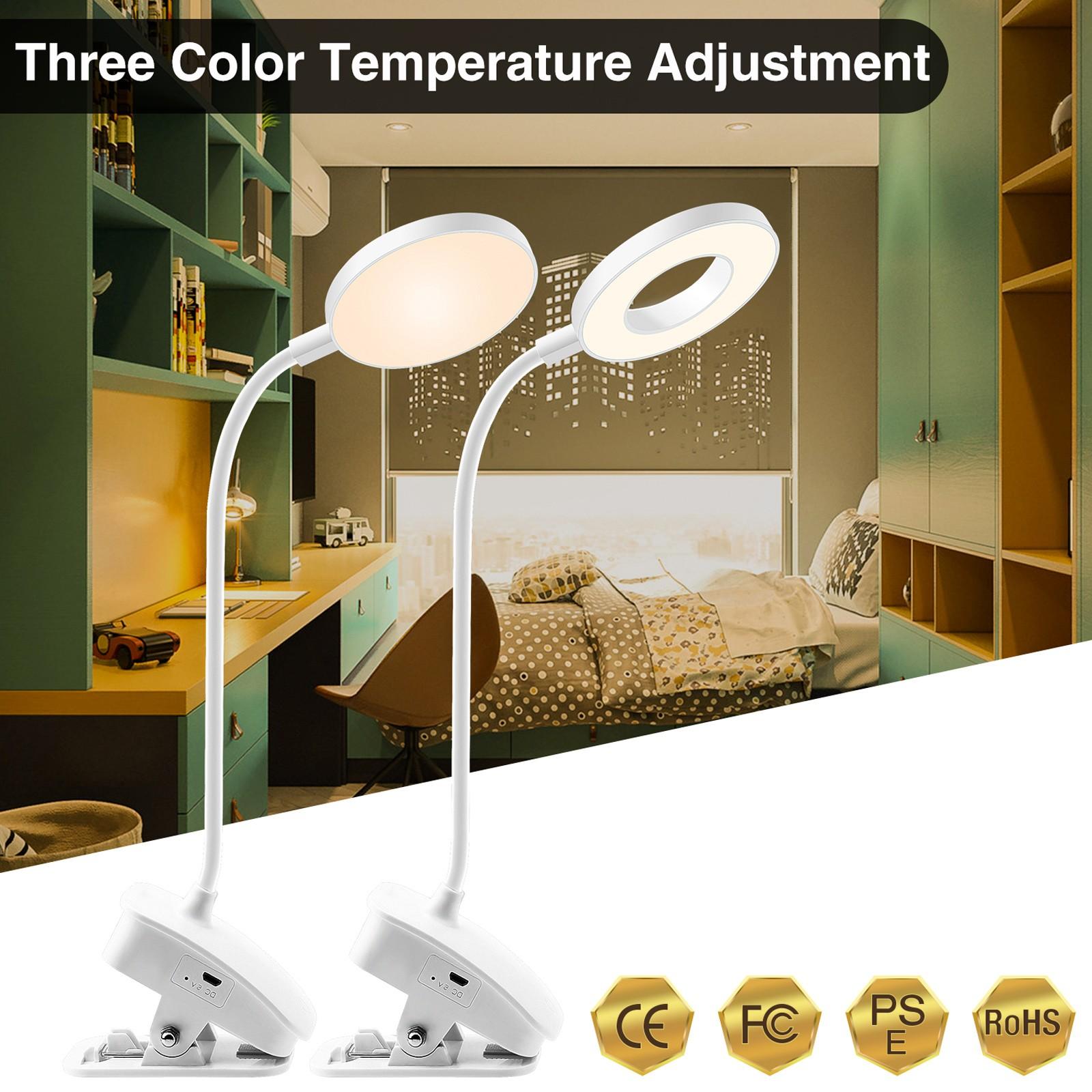 

LED Table Desk Lamp Clamp Study 3Modes Clamp Lamp Eye Protection USB Table One Size