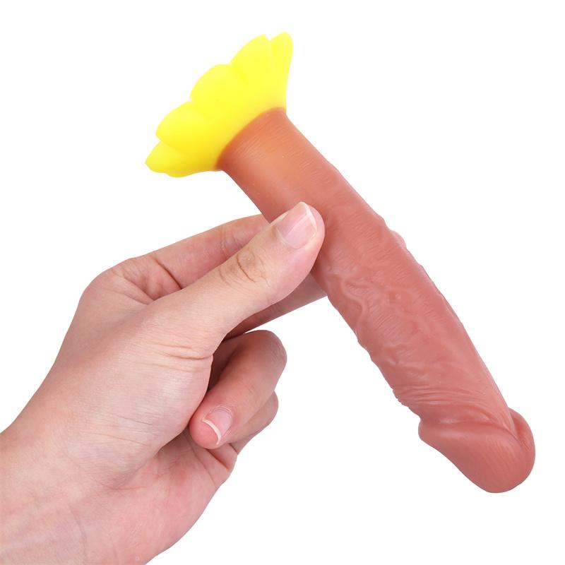 Small Obscene Stick Female New Unique Chrysanthemum Chassis Double Layer Silicone Small Penis Simulation Mini Penis