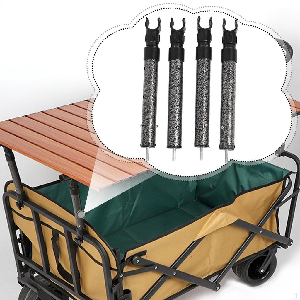 4 Pieces Camping Cart Table Support Rods Telescopic Pole Direct Replaces Durability Essential