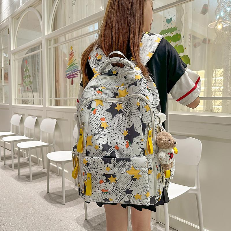 Studentský školní batoh s hvězdným potiskem Dámský batoh s velkou kapacitou