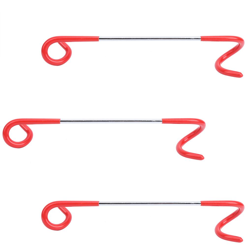 3Pcs Outdoor Tent Camping Multifunction Steam Light Hook Sshaped Hanger Twoway Hook Red