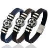 Custom Jewelry Customizable Men Soccer Leather Bracelet Vintage Minimalist Sport Style Durable Comfort Versatile Wristband