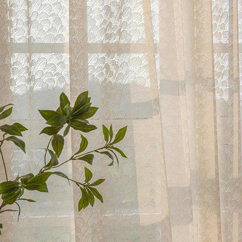 Modern simple window screen three-dimensional living room bedroom balcony cream screen curtain