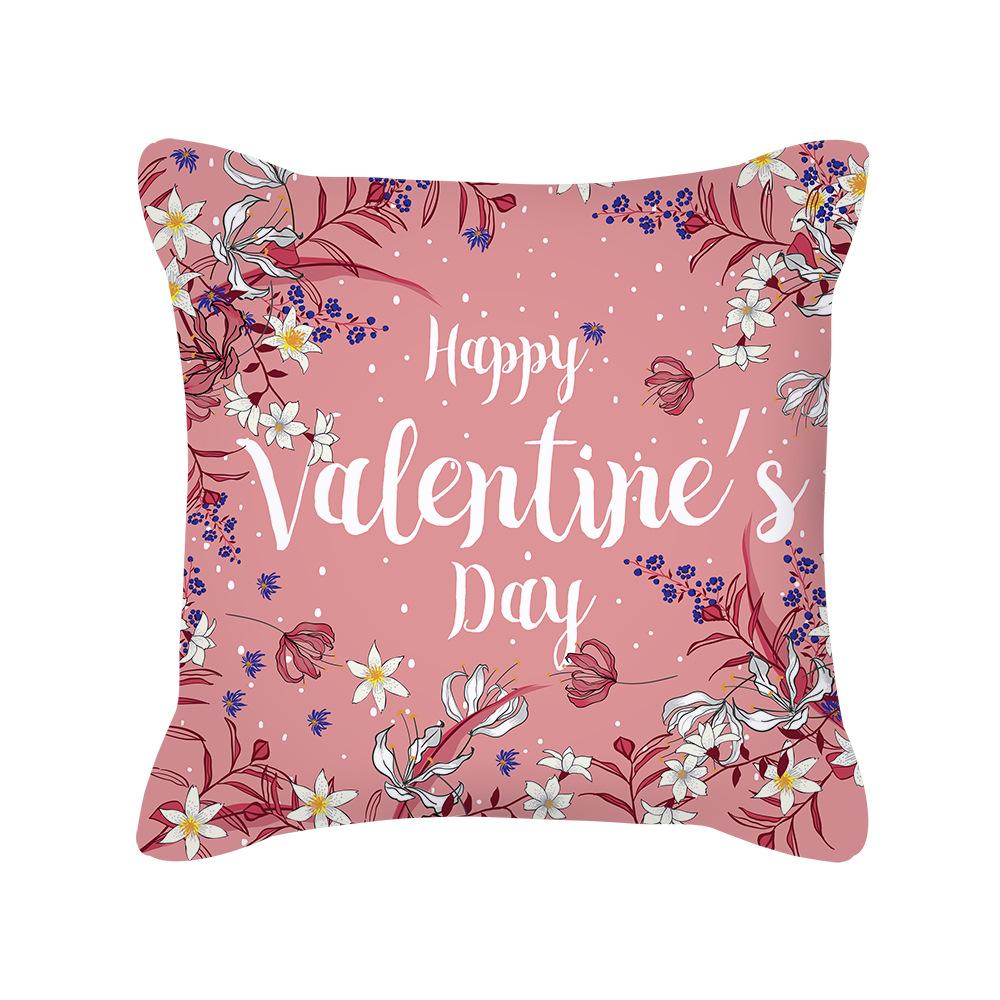 Peach Skin Pillowcase Valentine's Day Pillowcase Pink Heart-shaped Pillow Romantic Series Home Decoration Sofa Cushion Cover