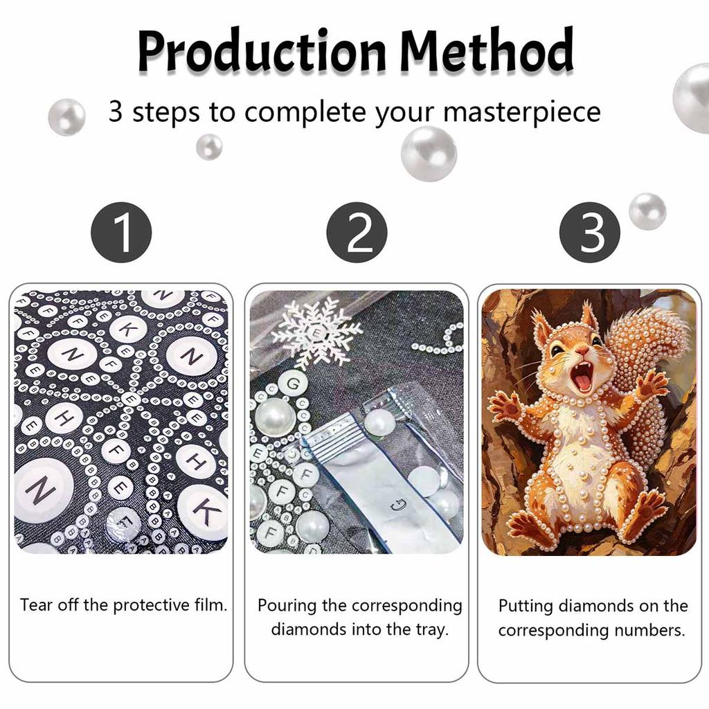 Pearl Painting Kit Squirrel DIY Home Decoration Painting