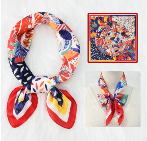 

Women s Square Scarf/silk Scarf/sunscreen/beach/Instagram Faux Silk One Size