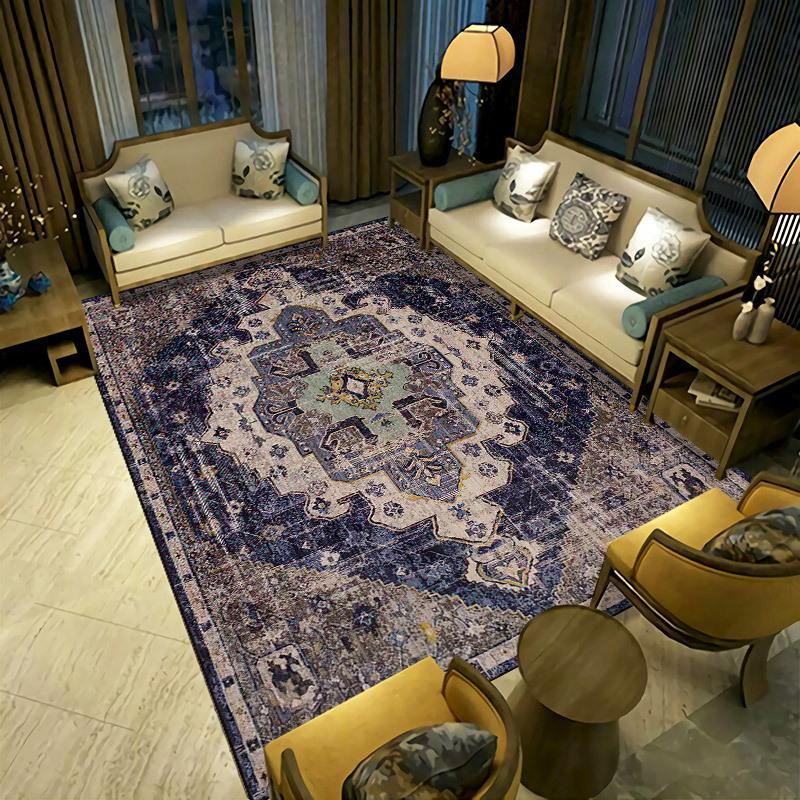 Persian Living Room Carpet  Bedroom Bedside Carpet Retro Ethnic Style Carpet Hotel Home Stay Carpet
