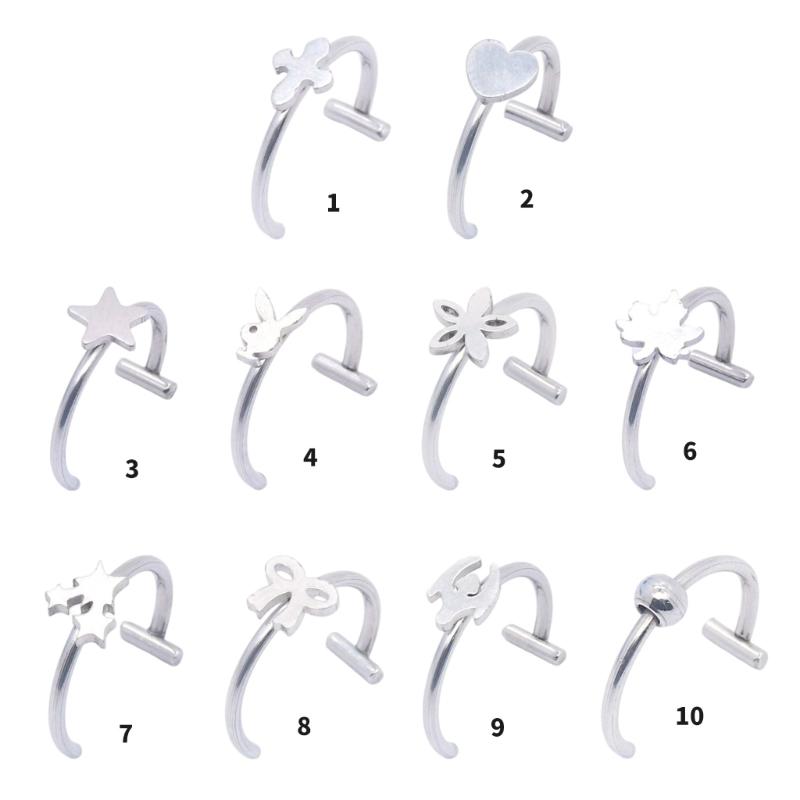 Fashionable Clip On Lip Jewelry Comfortable Wear Stainless Steel Imitation Lip Rings for Special Occasion Outfit