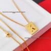 Arc de Triomphe Letter Choker: Brass Gold-Plated Small Square Tag Necklace with Initial Pendant