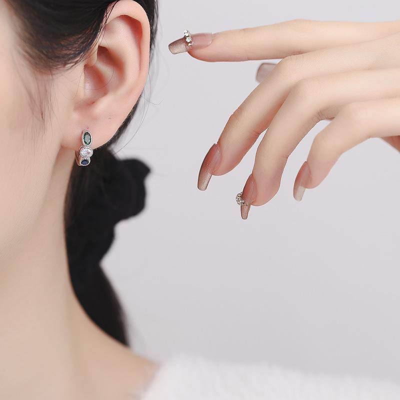 High-End Light Luxury, Unique Retro Earrings, National Style Earrings, Zircon Earrings, Trend Stud Earrings, Ear Buckles.