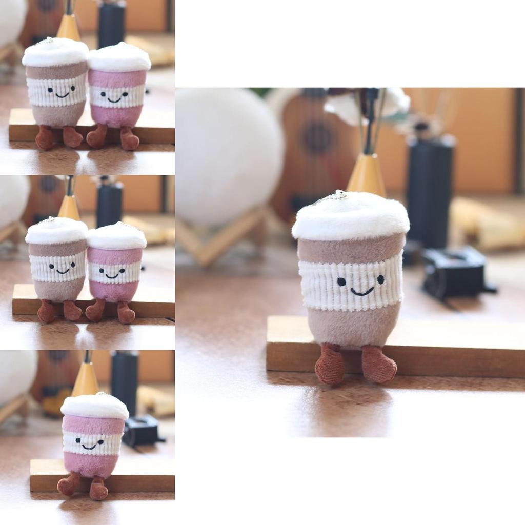 Plush Toy Keychain With Super Soft Short Plush Milk Tea Cup Design For Girls Backpack Charm Home Decor Gift