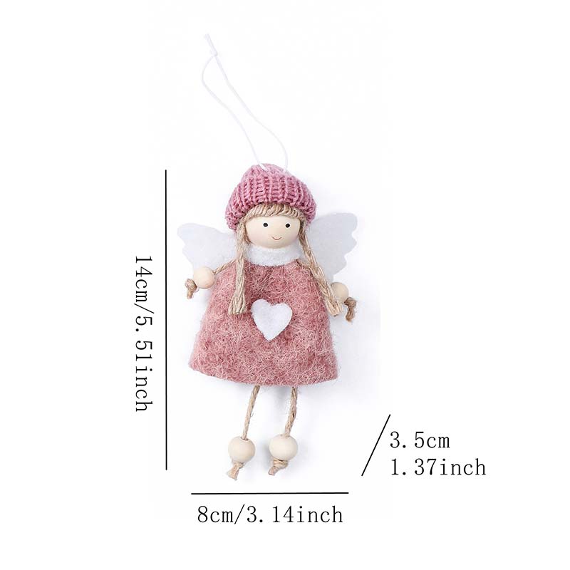 WTEMPO 1PC Christmas Decor Festive Wing Angel Doll Ornament for Christmas Tree Decor/Gift Giving Indoor Outdoor Cute Hanging Ornament Craft Gifts