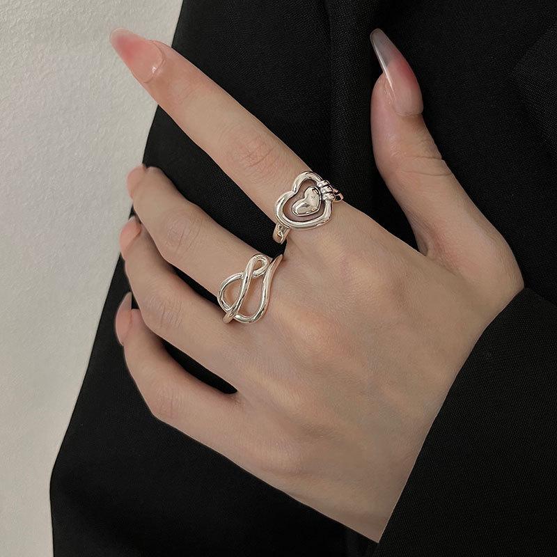 Retro Otevřený prsten Srdce a Noty - Melodie Lásky 2024 Trend Párů