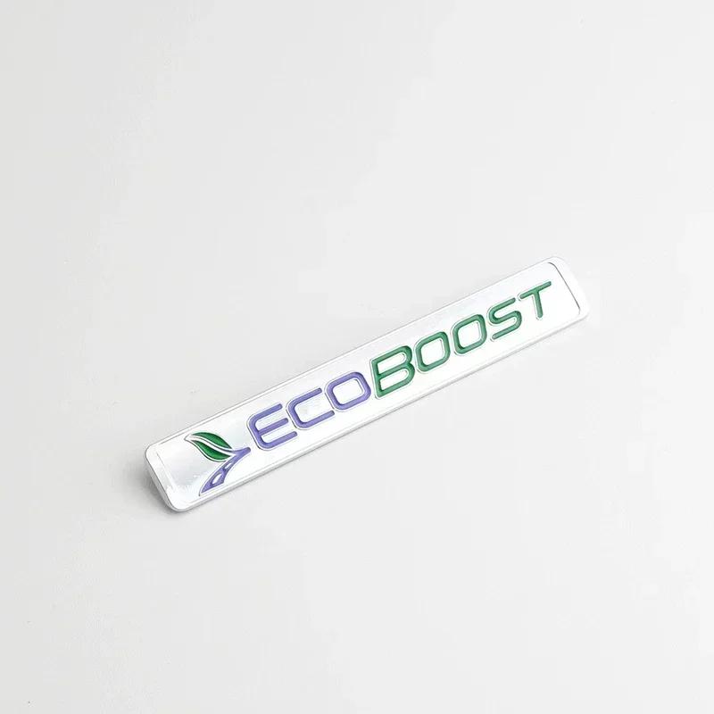 

3D Metal Ecoboost Logo Rear Trunk Emblem Badge Decals for Focus Fiesta Kuga Escape Mondeo Edge Ecosport срібний