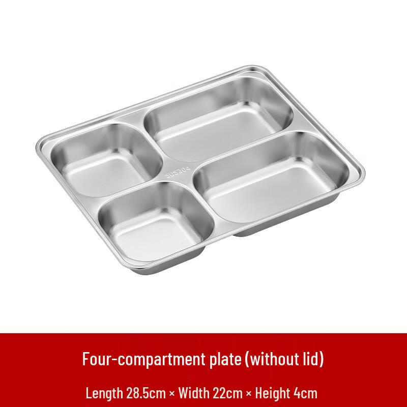 

ChefQ 304 Stainless Steel Divided Meal Tray