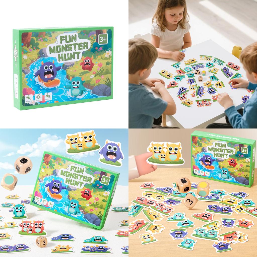 Monster Pub Wooden Puzzle Game Set For Kids Educational Play