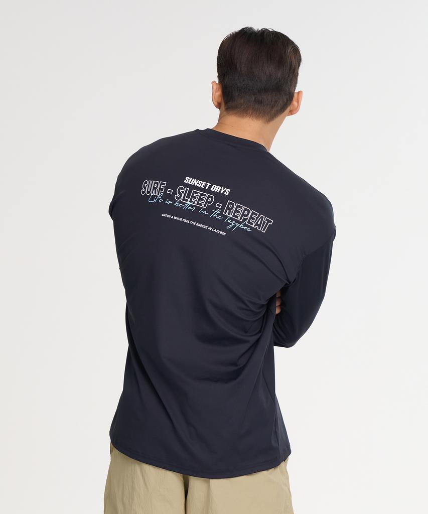Leijibi Dry-Cooling Oversized Long Sleeve Rash Guard M Black
