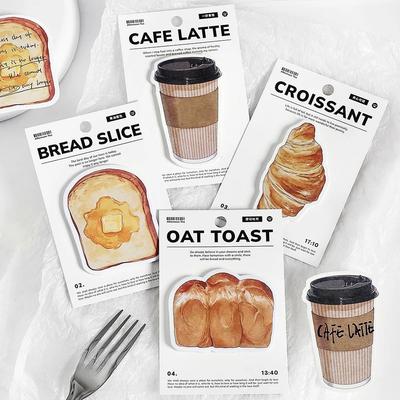 30sheets/book Creative American Vintage Bread Coffee Writable Memo Pad Sticky Notes Scrapbook DIY Material Office Accessories