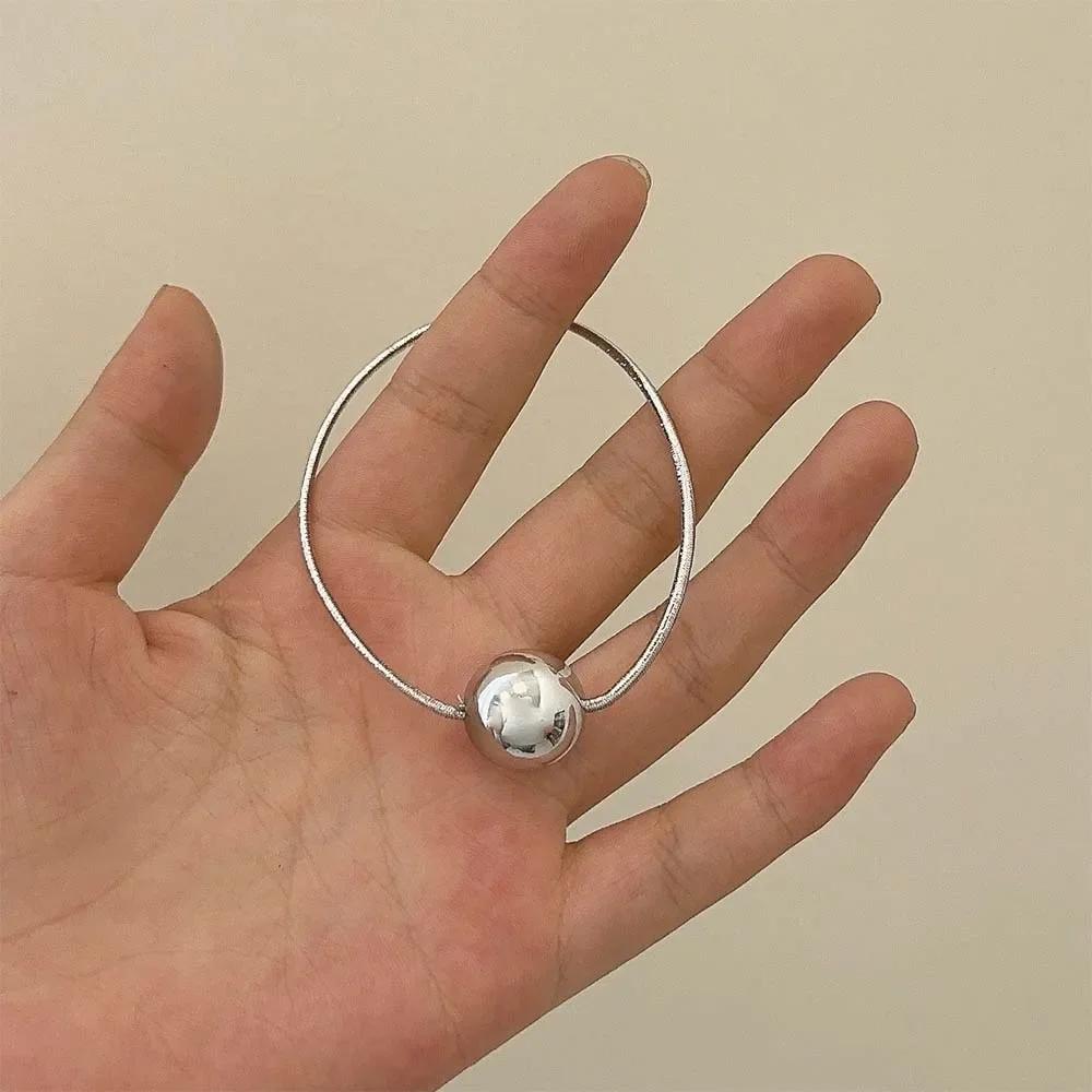 

Korean Silver Ball Elastic Hair Ties Ponytail Hair Rope for Women Girl Simple Bead Wedding Party Sweet Headwear Hair Accessories