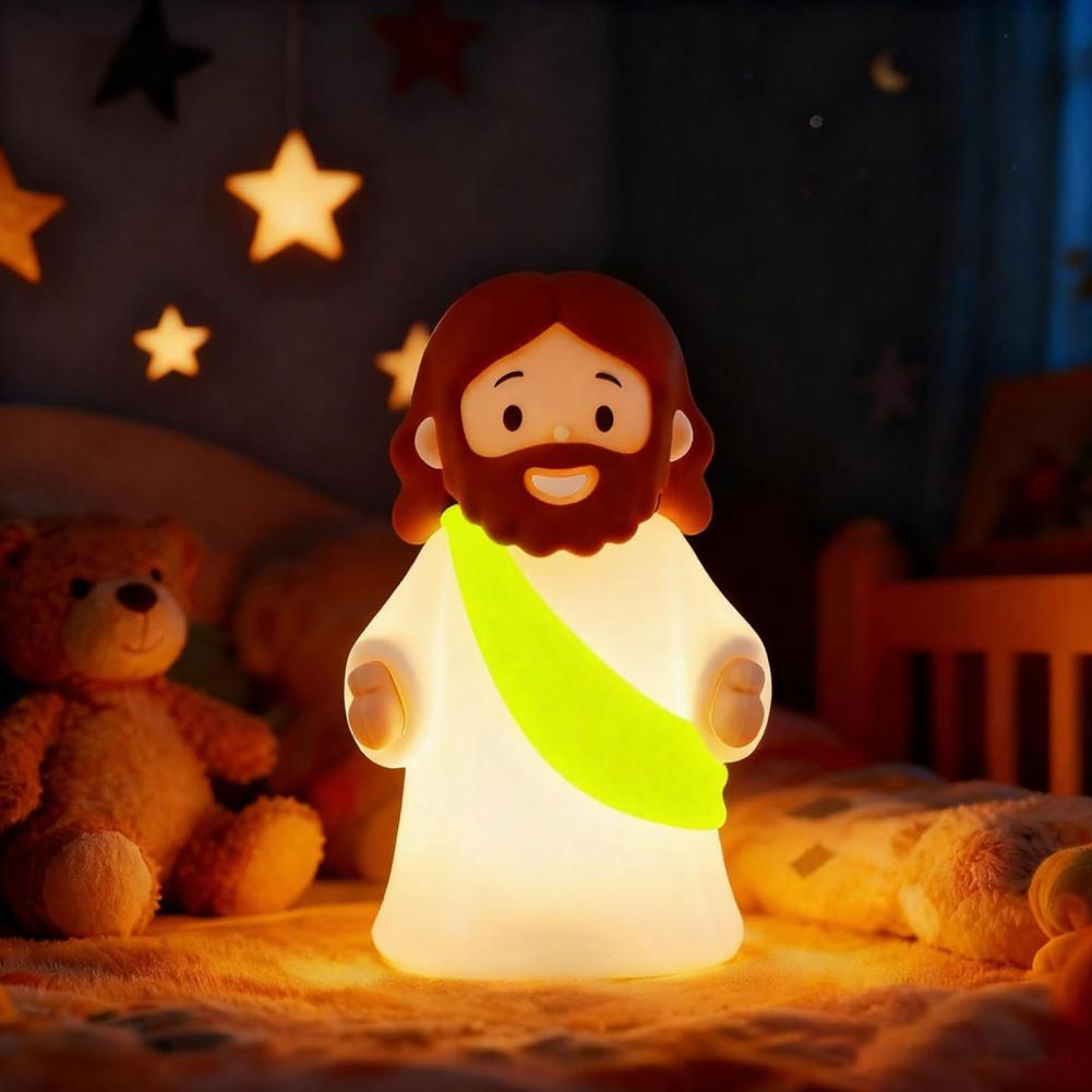 Little Jesus Night Light Rechargeable Night Light Mini Jesus Silicone Night Light with Dimmable Touch Control for Kids