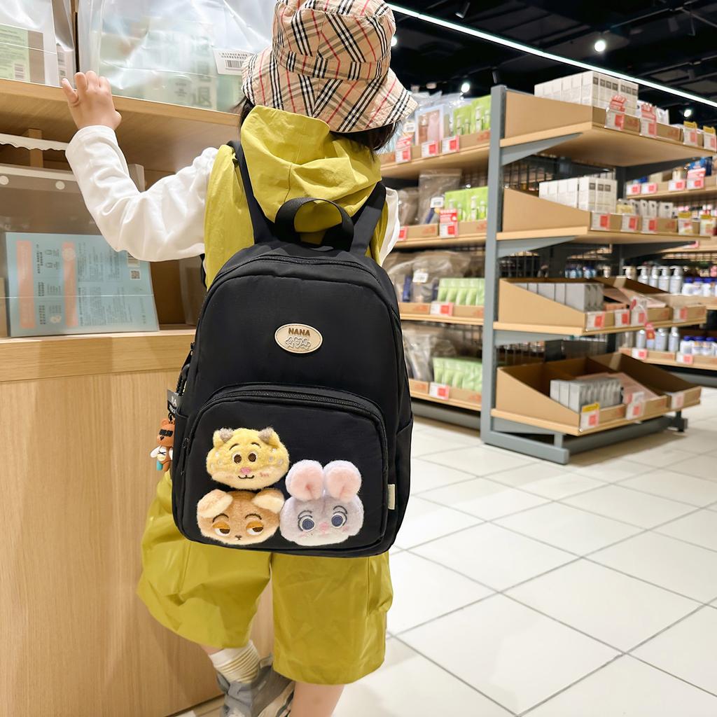 Schoolbag fog sweet waxy doll sweet and cute backpack kindergarten middle and large class bag spring outing research light small backpack
